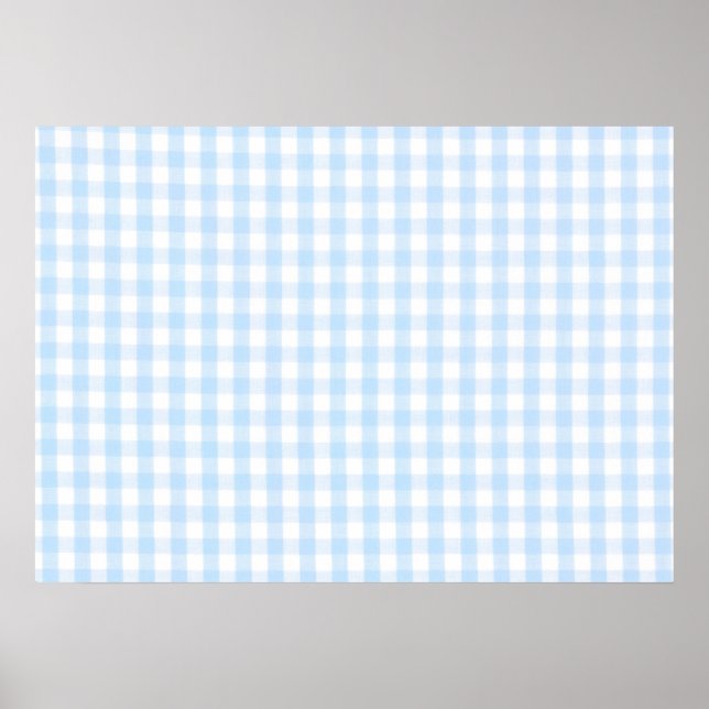 Light blue gingham pattern poster (Front)