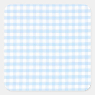 Light blue gingham pattern square sticker