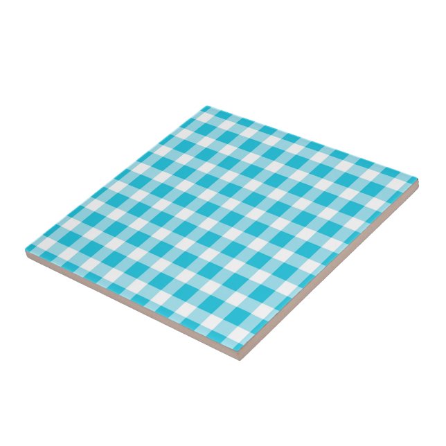 Light Blue Gingham Pattern Tile (Side)