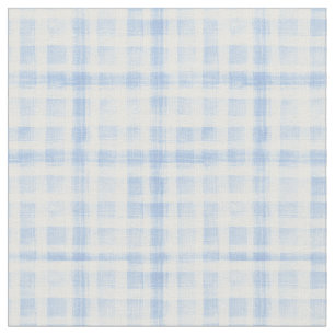 Light Blue Gingham Watercolor Fabric