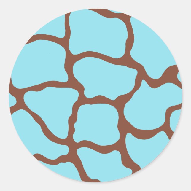 Light Blue Giraffe Print Stickers (Front)