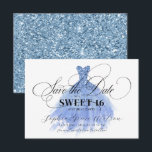 Light Blue Glitter Chic Dress Sweet 16 Birthday Save The Date<br><div class="desc">Light Blue Glitter Chic Dress Sweet 16 Birthday Save the Date</div>