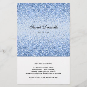 Light Blue Glitter Confetti Candy Bar Wrapper