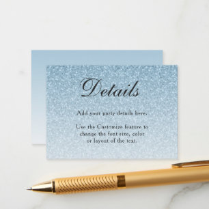 Light Blue Glitter Glam Enclosure Card