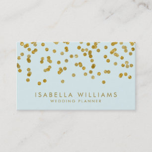 Light Blue & Gold Foil Confetti Business Card