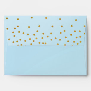 Light Blue Gold Foil Confetti Invitation Envelope