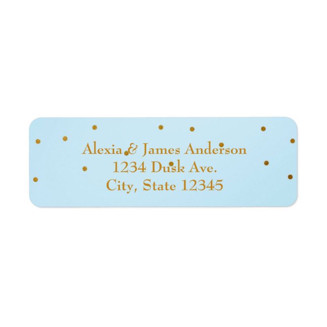 Light Blue & Gold Foil Invitation Address Labels (Front)