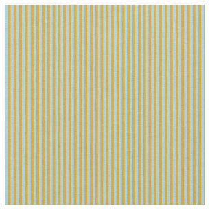Light Blue & Goldenrod Striped Pattern Fabric
