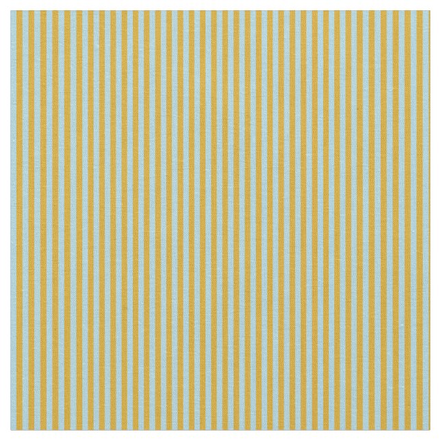 Light Blue & Goldenrod Striped Pattern Fabric (Close Up)