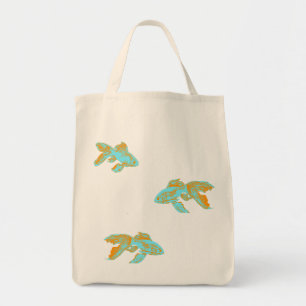 light blue goldfish tote bag