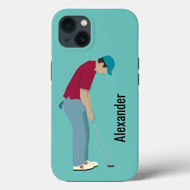 Light Blue Golfing Themed Case-Mate iPhone Case (Back)