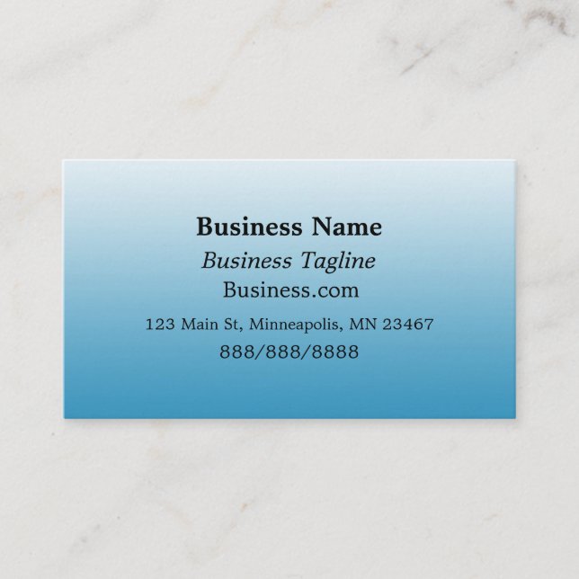 Light Blue Gradient and Black  Simple Business Card (Front)