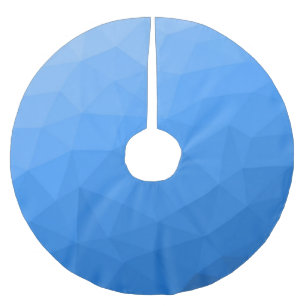 Light blue gradient geometric mesh pattern brushed polyester tree skirt