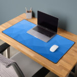 Light blue gradient geometric mesh pattern desk mat<br><div class="desc">Unique cool desk mat for his office,  room,  work,  man cave,  gaming room.. 
Light blue gradient geometric mesh pattern. Triangle geometric mesh with blue ombre gradient.</div>