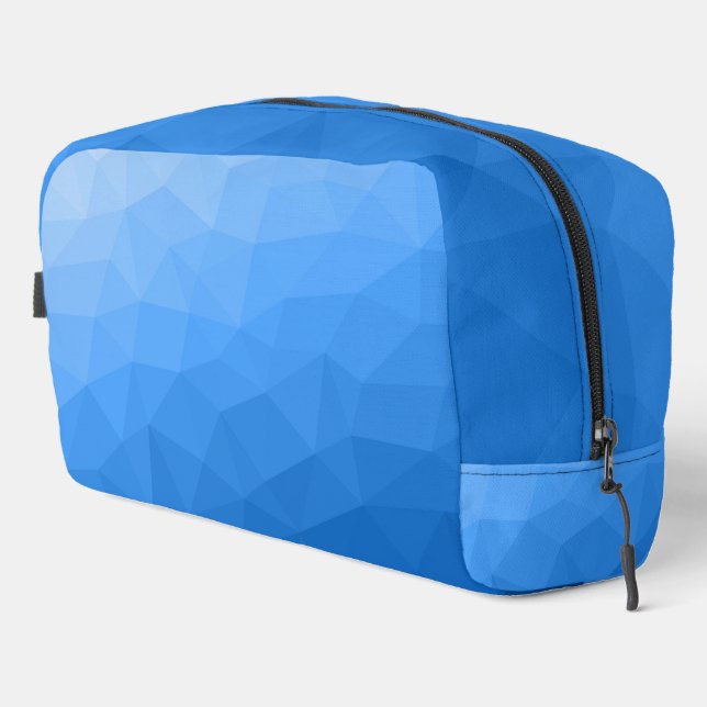 Light blue gradient geometric mesh pattern dopp kit (Right Corner)