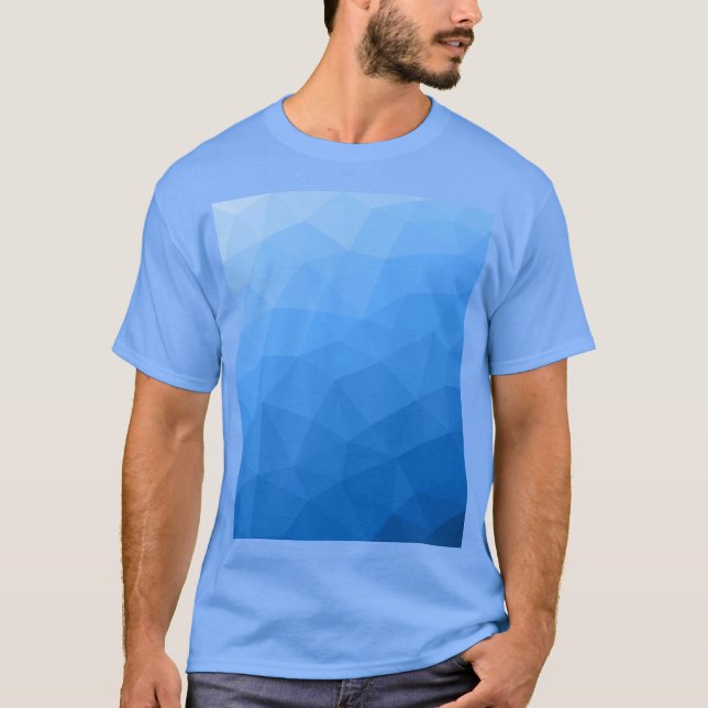Light blue gradient geometric mesh pattern T-Shirt (Front)