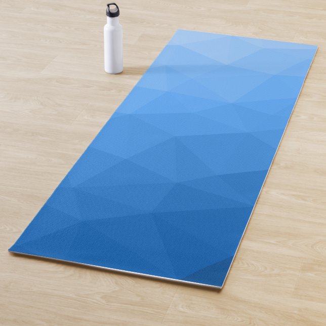 Light blue Gradient Geometric Mesh Pattern Yoga Mat (In Situ)