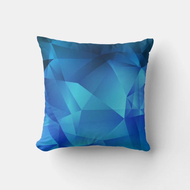Light BLUE gradient triangles template. Creative i Cushion (Front)