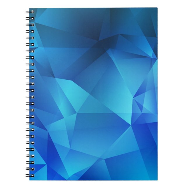 Light BLUE gradient triangles template. Creative i Notebook (Front)