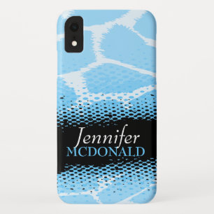Light blue graphic animal print custom iPhone XR case