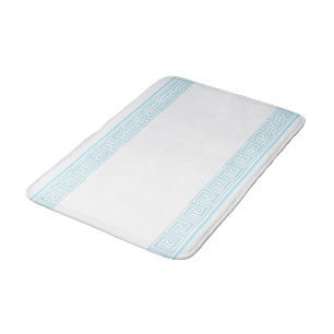 Light Blue Grecian Frieze Design Bath Mat