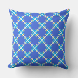 Light Blue Greek Cross Pattern Cushion