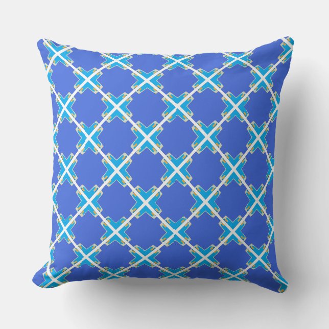 Light Blue Greek Cross Pattern  Cushion (Front)