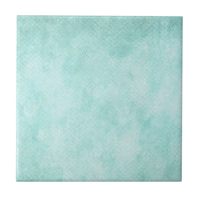 Light Blue Green Watercolor Paper Background Blank Tile (Front)