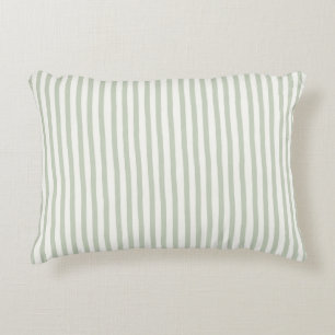 Light Blue Green White Stripes Decorative Cushion