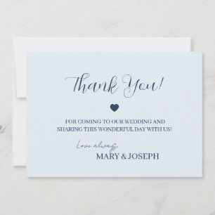 Light Blue Grey & Navy Thank You Card Customisable