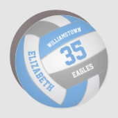 light blue grey volleyball gifting for whole team car magnet (Front)