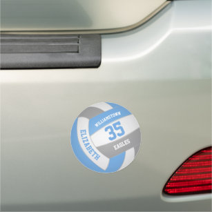 light blue grey volleyball gifting for whole team car magnet