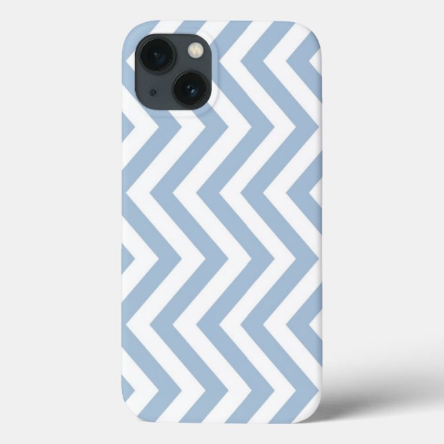 Light Blue Grunge Textured Chevron Case-Mate iPhone Case (Back)