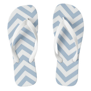 Light Blue Grunge Textured Chevron Flip Flops