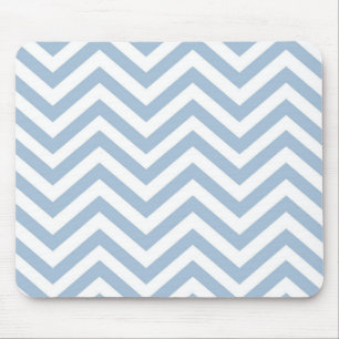 Light Blue Grunge Textured Chevron Mouse Mat