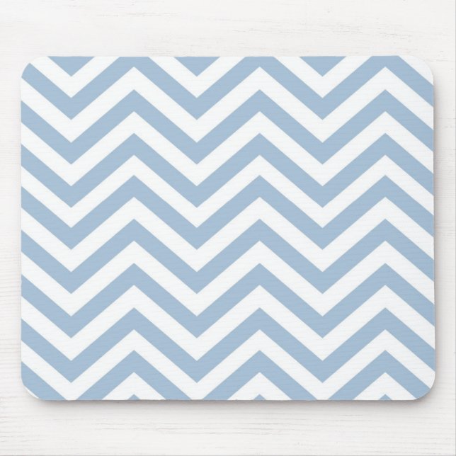 Light Blue Grunge Textured Chevron Mouse Mat (Front)