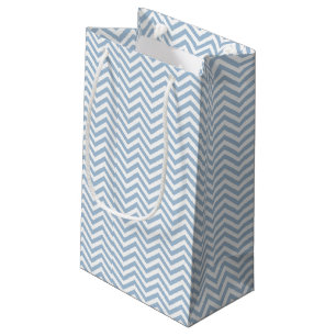 Light Blue Grunge Textured Chevron Small Gift Bag