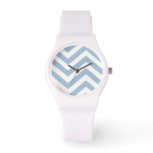 Light Blue Grunge Textured Chevron Watch