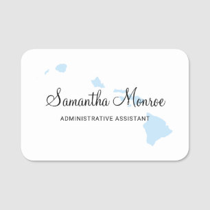 Light Blue Hawaii Name Tag