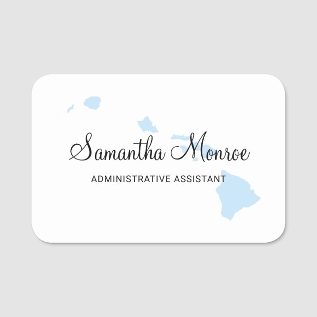 Light Blue Hawaii Name Tag (Front)