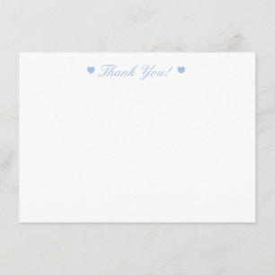 Light Blue Hearts Thank You Flat Card