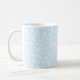 Light Blue Hibiscus Floral Coffee Mug