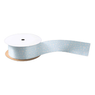 Light Blue Hibiscus Floral Satin Ribbon