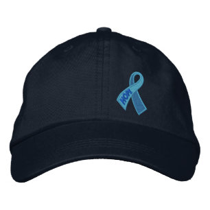 Light Blue Hope Cancer Ribbon Awareness Your Text Embroidered Hat