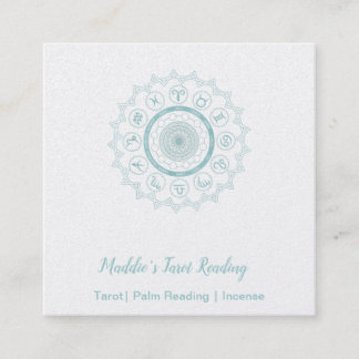 Light Blue Horoscope Signs Square Business Card