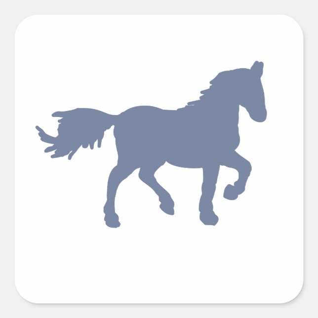 Light Blue Horse Silhouette Sticker (Front)