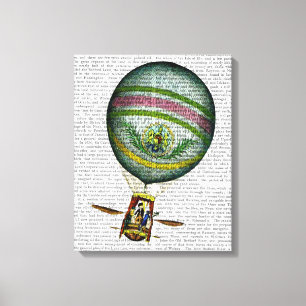 Light Blue Hot Air Balloon Canvas Print