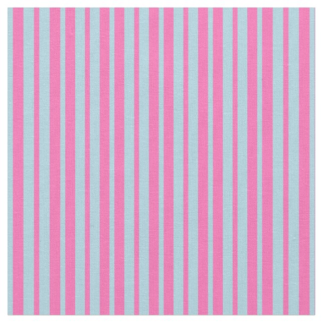 Light Blue & Hot Pink Stripes Pattern Fabric (Close Up)