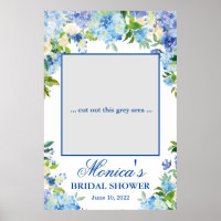 Light Blue Hydrangea Bridal Shower Photo Prop