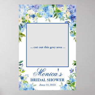 Light Blue Hydrangea Bridal Shower Photo Prop Poster